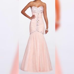 Peach Mermaid Prom Dress